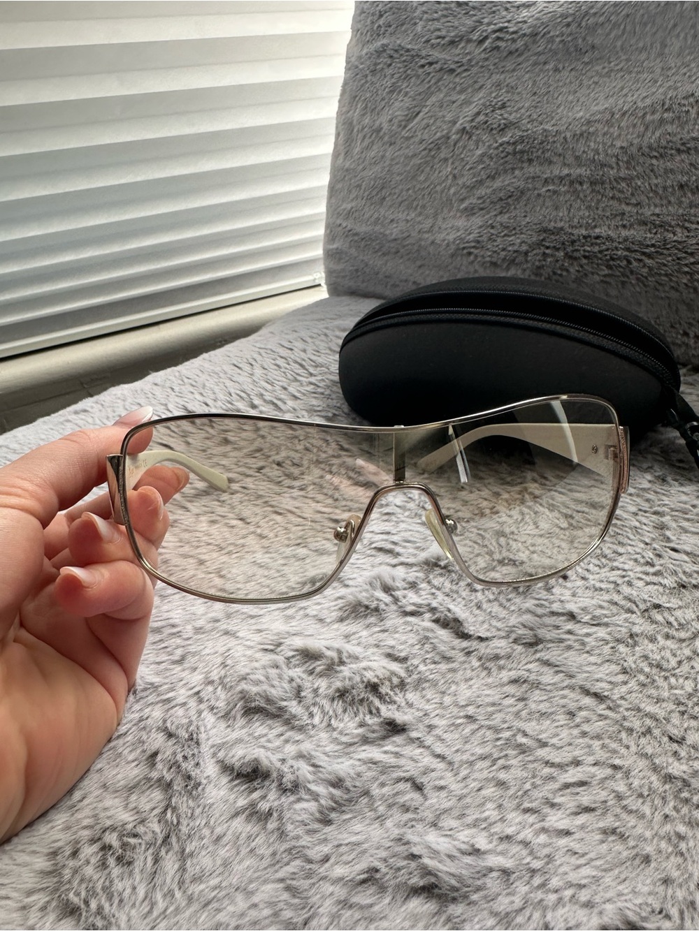 Clear Shield Aviator Sunglasses - Silver Frame